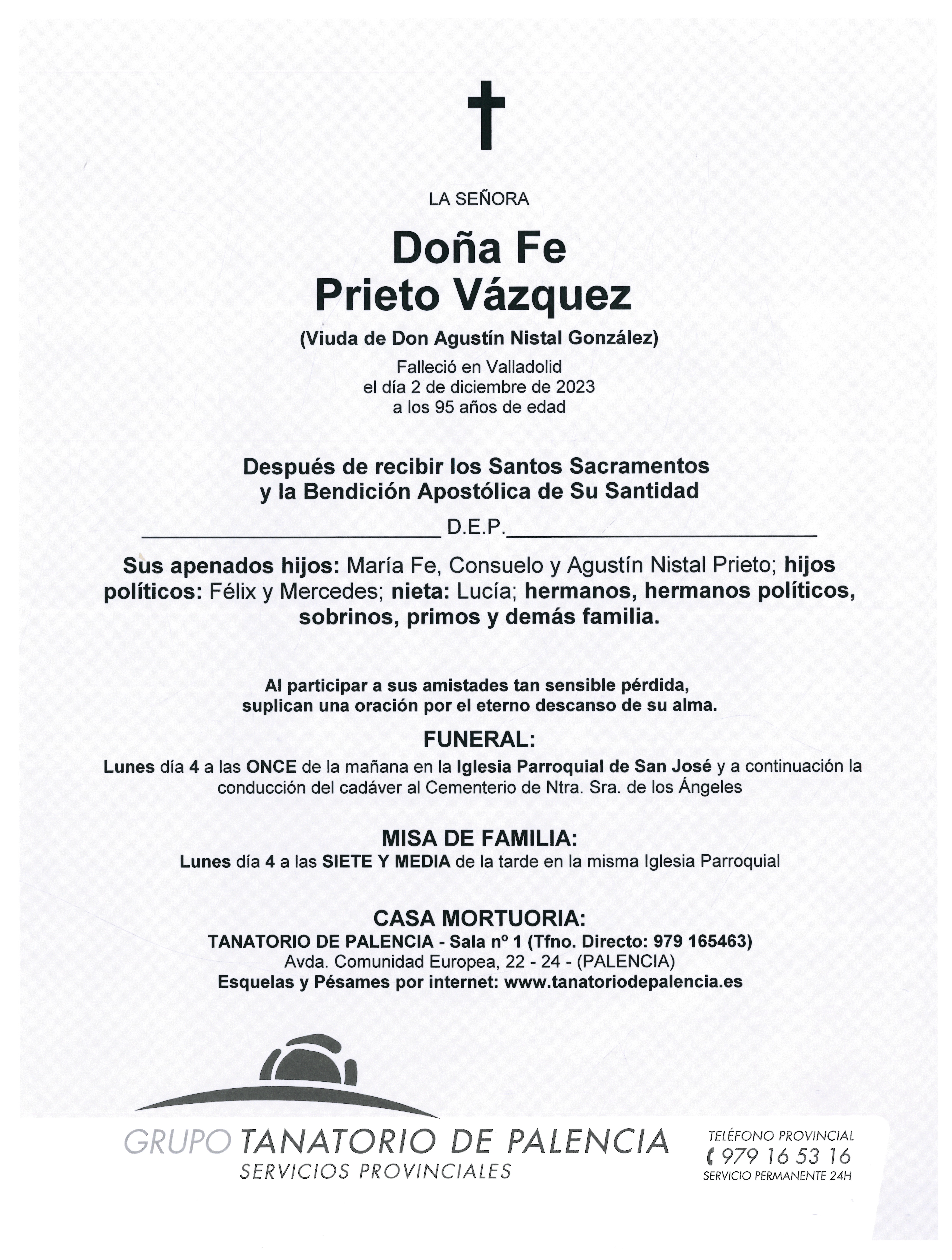 LA SEÑORA DOÑA FE PRIETO VAZQUEZ